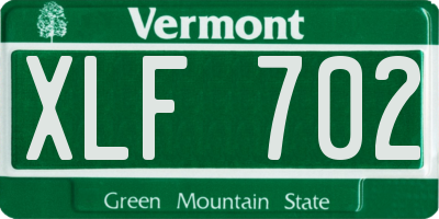 VT license plate XLF702