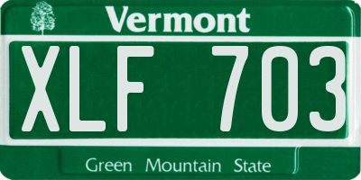 VT license plate XLF703