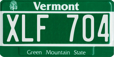 VT license plate XLF704