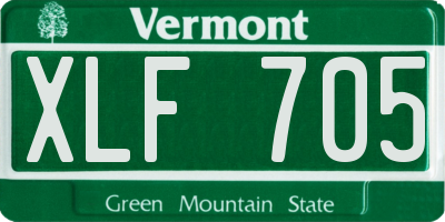 VT license plate XLF705