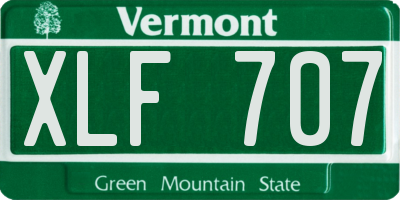VT license plate XLF707
