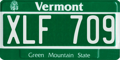 VT license plate XLF709