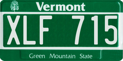 VT license plate XLF715