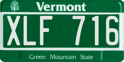 VT license plate XLF716