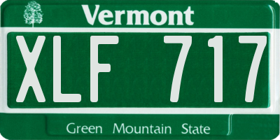 VT license plate XLF717
