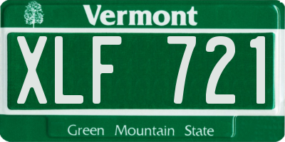 VT license plate XLF721
