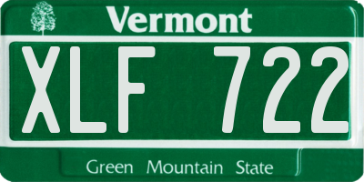 VT license plate XLF722