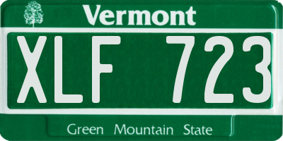 VT license plate XLF723