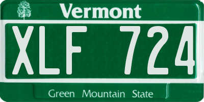 VT license plate XLF724