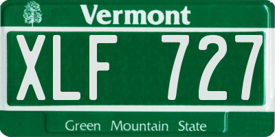 VT license plate XLF727
