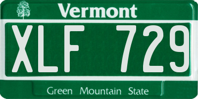 VT license plate XLF729