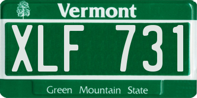 VT license plate XLF731