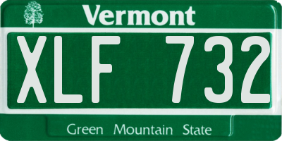 VT license plate XLF732