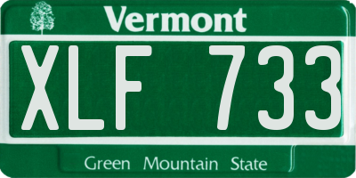 VT license plate XLF733