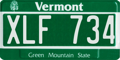 VT license plate XLF734