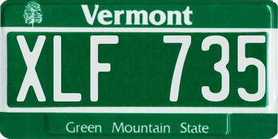 VT license plate XLF735