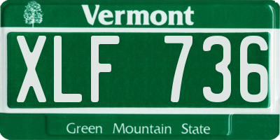 VT license plate XLF736