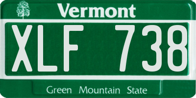 VT license plate XLF738