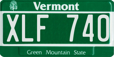 VT license plate XLF740