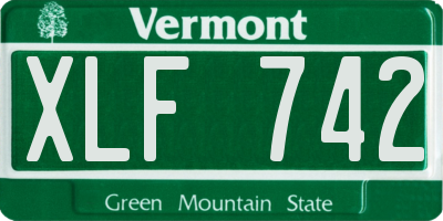 VT license plate XLF742