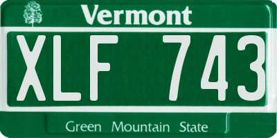 VT license plate XLF743
