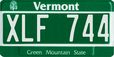 VT license plate XLF744