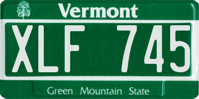 VT license plate XLF745