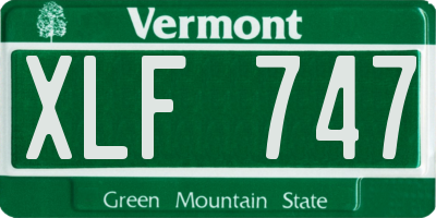 VT license plate XLF747