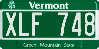 VT license plate XLF748