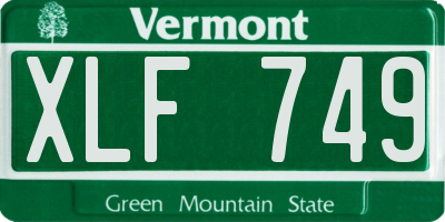 VT license plate XLF749