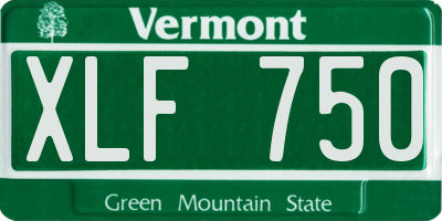VT license plate XLF750