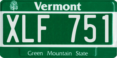 VT license plate XLF751