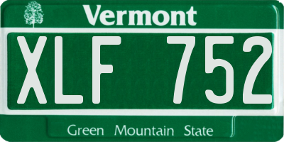 VT license plate XLF752
