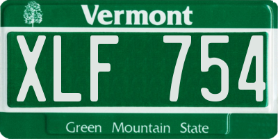 VT license plate XLF754