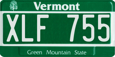 VT license plate XLF755
