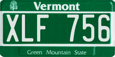 VT license plate XLF756