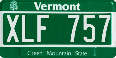 VT license plate XLF757