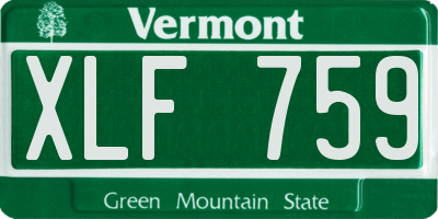 VT license plate XLF759
