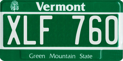 VT license plate XLF760