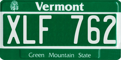 VT license plate XLF762