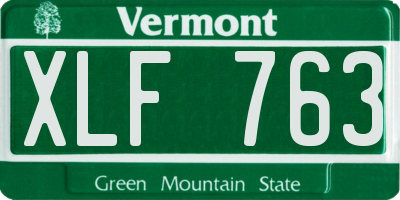 VT license plate XLF763