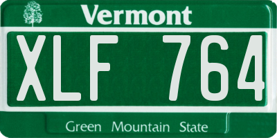 VT license plate XLF764