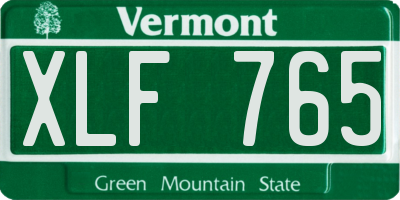 VT license plate XLF765