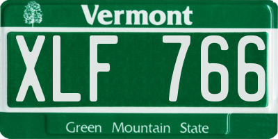 VT license plate XLF766
