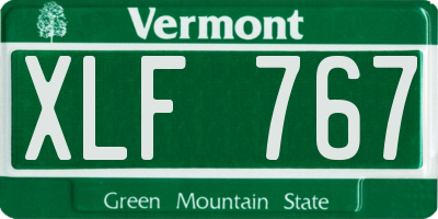VT license plate XLF767
