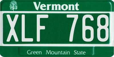 VT license plate XLF768