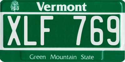 VT license plate XLF769