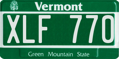 VT license plate XLF770