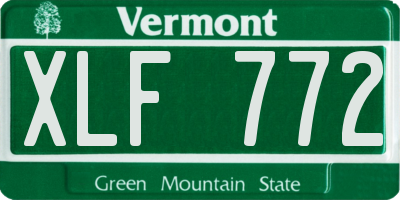 VT license plate XLF772