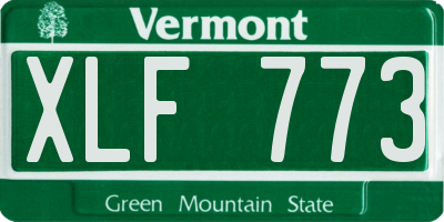 VT license plate XLF773
